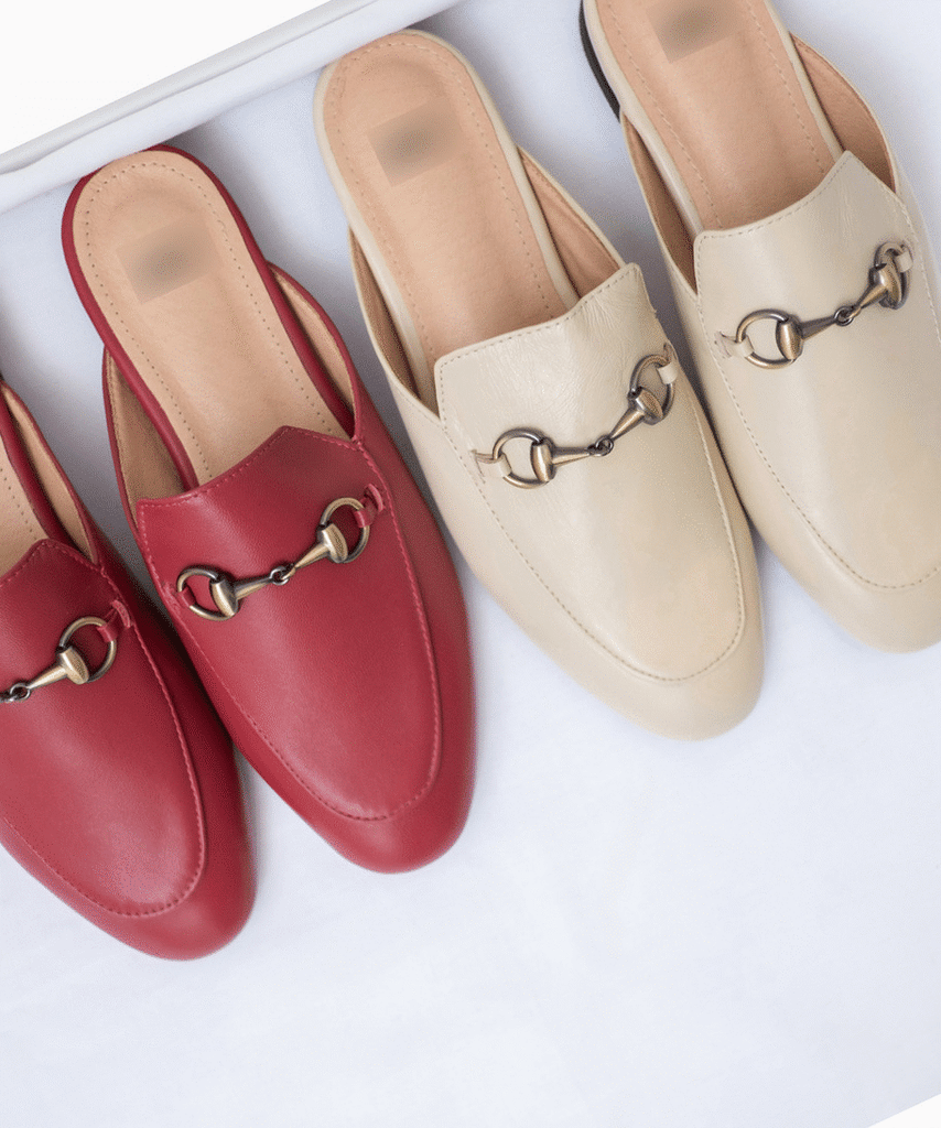 Brand 真皮銅色金屬裝飾無後踭,oxford Shoes/ SH8055
