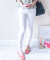 !Elastic! Just right, white pants/ PT8134