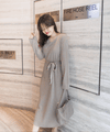 Anden 柔軟彈性寬鬆修腰直紋裙, Dress/ DS8935