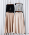 Silk Smooth 四色絲滑質料顯瘦傘形長裙, Skirt/ SK8673 （black/mint sold out)