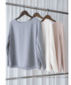 【現貨限量回歸 GreyishBlue/White】Pleated Sleeve 簡約雪紡漸細百褶手袖, Blouse/ BU8856