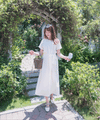 ! 𝕝𝕒𝕤𝕥 𝕗𝕖𝕨 !White Dora 小袖摺口圓領連身裙, Dress/ DS9052
