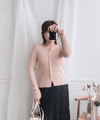 Agnes 小開領密鈕扣修身直紋上衣, Cardigan/ TP8719