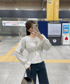 Secret Check 皺條紋暗格橡筋修腰, Blouse/ BU8872 (black sold out)