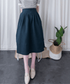 [超熱賣款式 限時加開訂貨✨］Navy Belt 方釦腰帶後橡筋傘形半身裙, Skirt/ SK8636