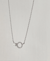 Moon Stone & Oval Crystal, Necklace/ NL8149