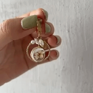 Dry Floral Pearl, Drop Earrings/ ER8323